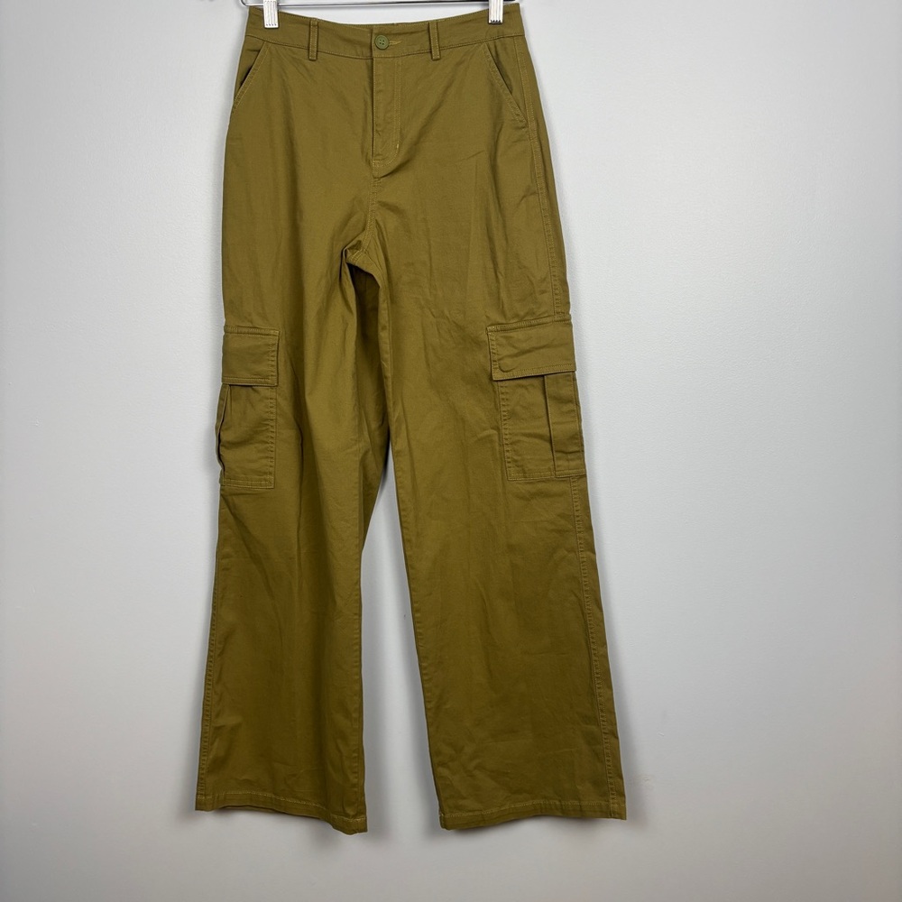 NWT Forever 21 Women’s Olive-Green Wide-Leg Cargo Pants Size S